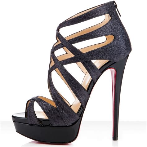 black strappy louboutin heels